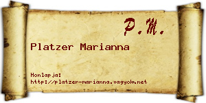 Platzer Marianna névjegykártya